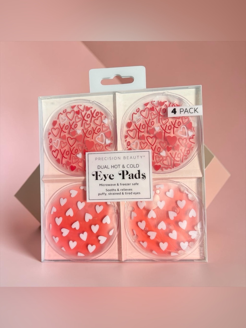 💕PRECISION BEAUTY💕Pink Heart Dual Hot & Cold Eye Pads 4 Pack)/NIB